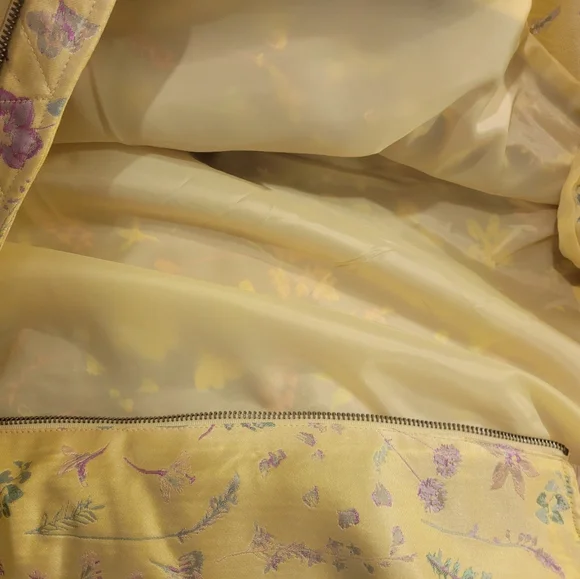 INC Yellow floral Sateen Bomber Jacket. sz.3XL - Picture 6 of 6